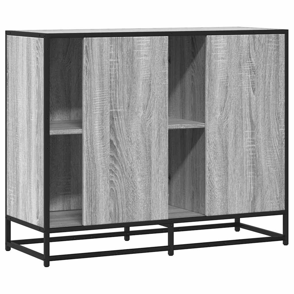 skænk 92x35x76 cm konstrueret træ grå sonoma-eg