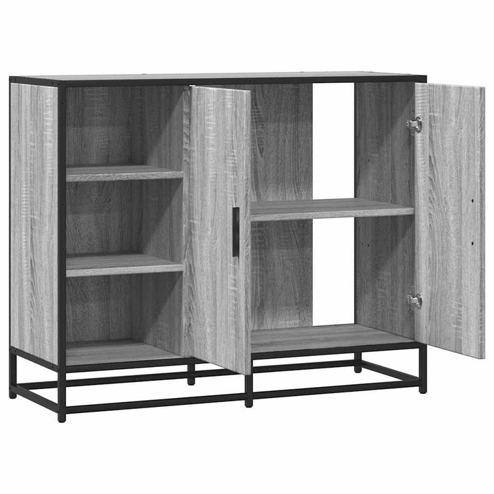 skænk 92x35x76 cm konstrueret træ grå sonoma-eg