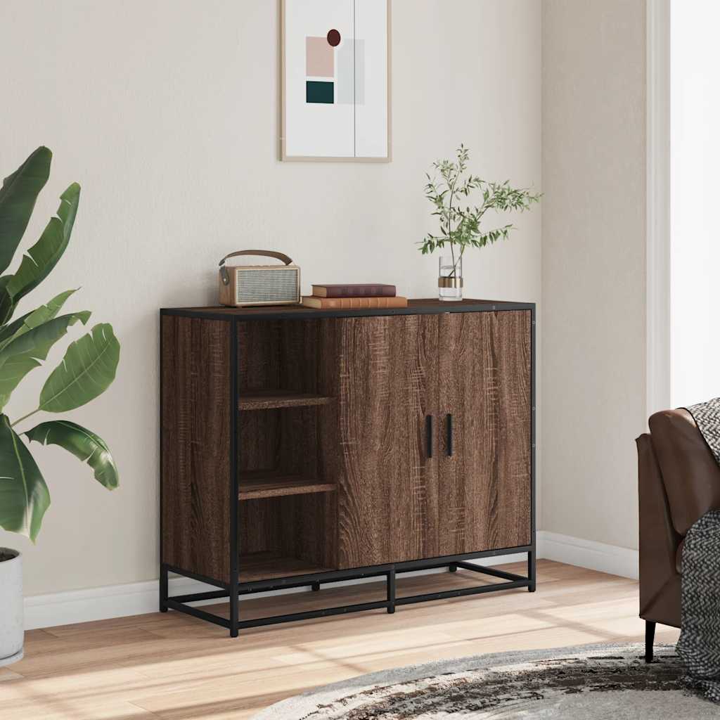 skænk 92x35x76 cm konstrueret træ brun egetræsfarve