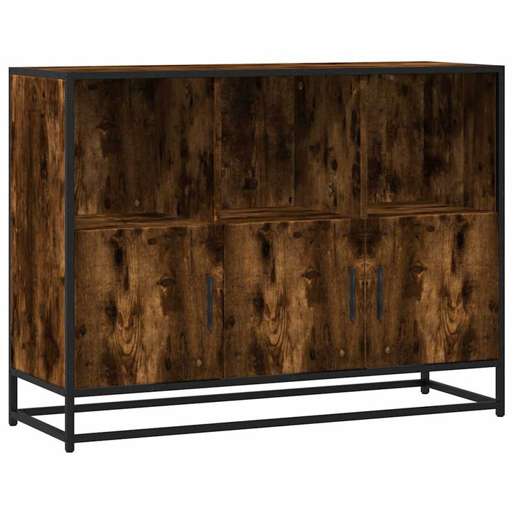 skænk 100x35x76 cm konstrueret træ røget egetræsfarve