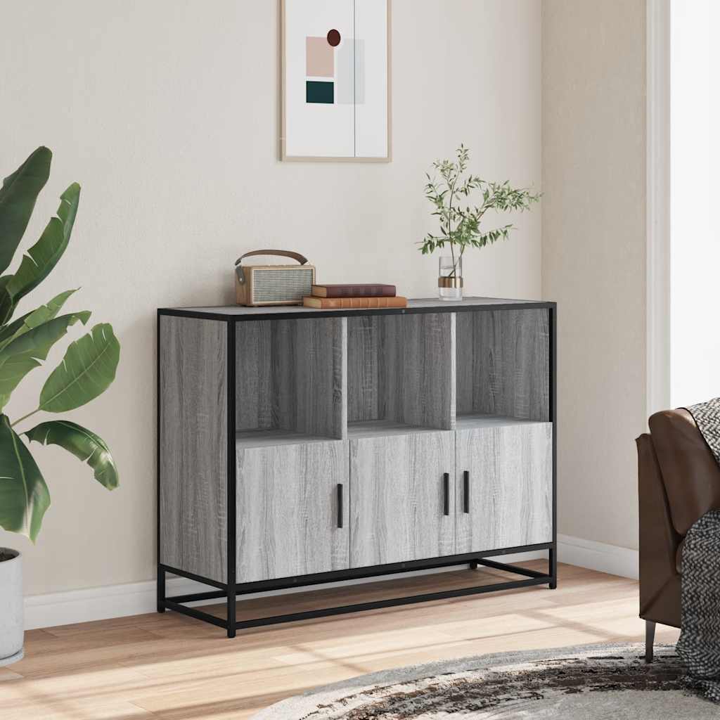 skænk 100x35x76 cm konstrueret træ grå sonoma-eg