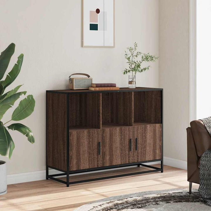 skænk 100x35x76 cm konstrueret træ brun egetræsfarve
