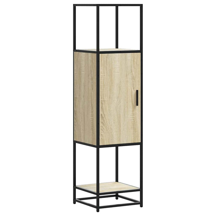 skab sonoma-eg 35,5x35x139 cm konstrueret træ og metal