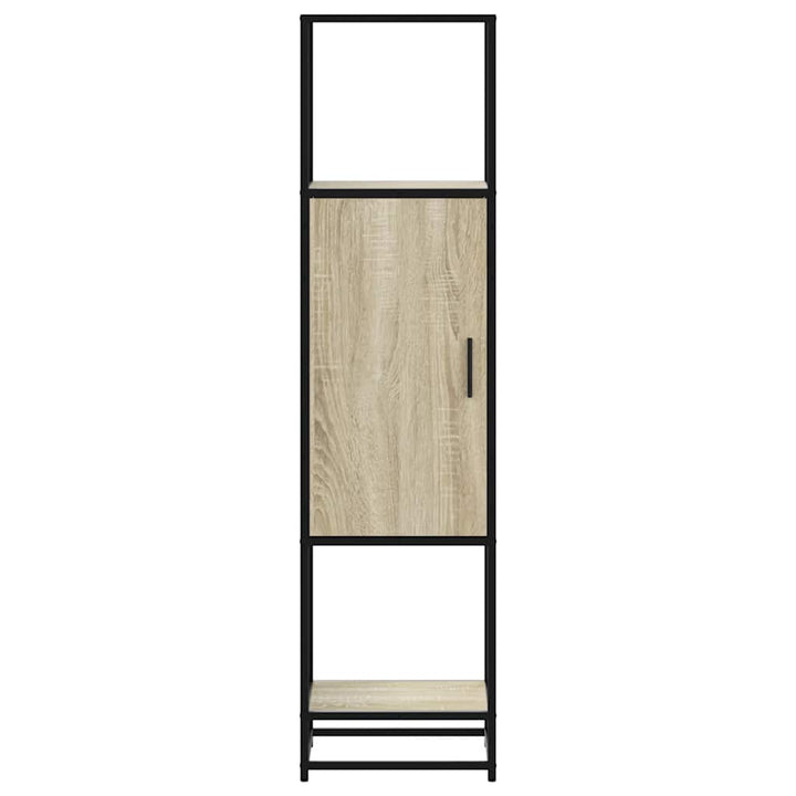 skab sonoma-eg 35,5x35x139 cm konstrueret træ og metal