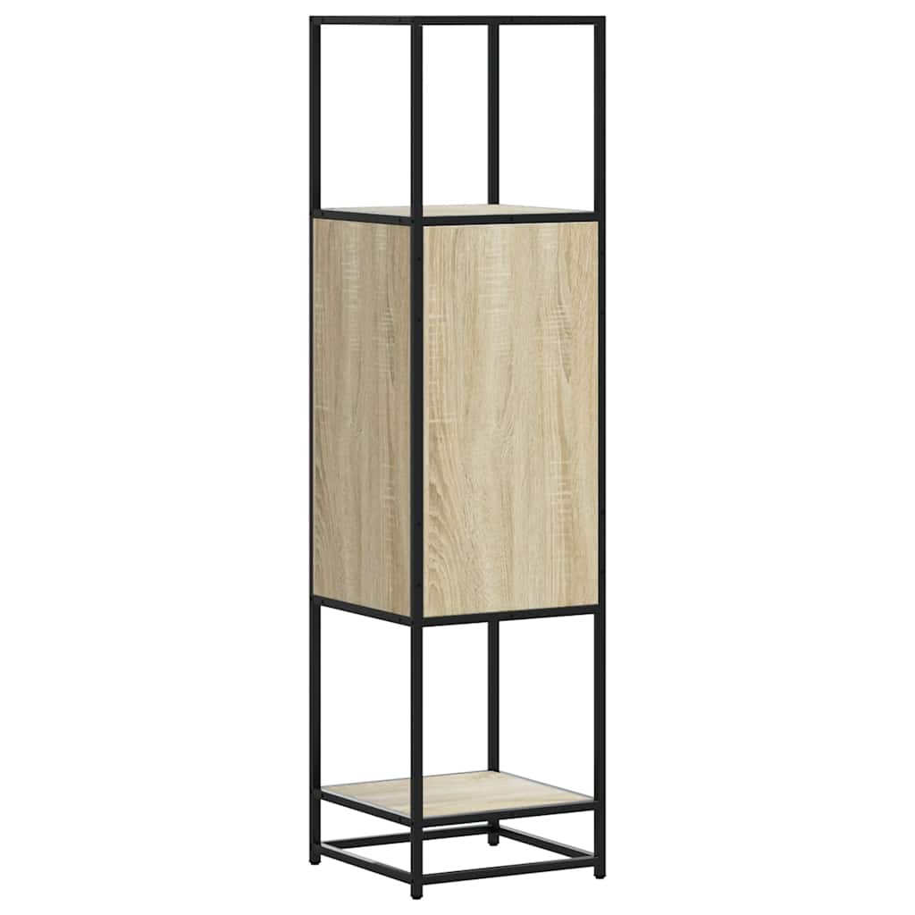 skab sonoma-eg 35,5x35x139 cm konstrueret træ og metal