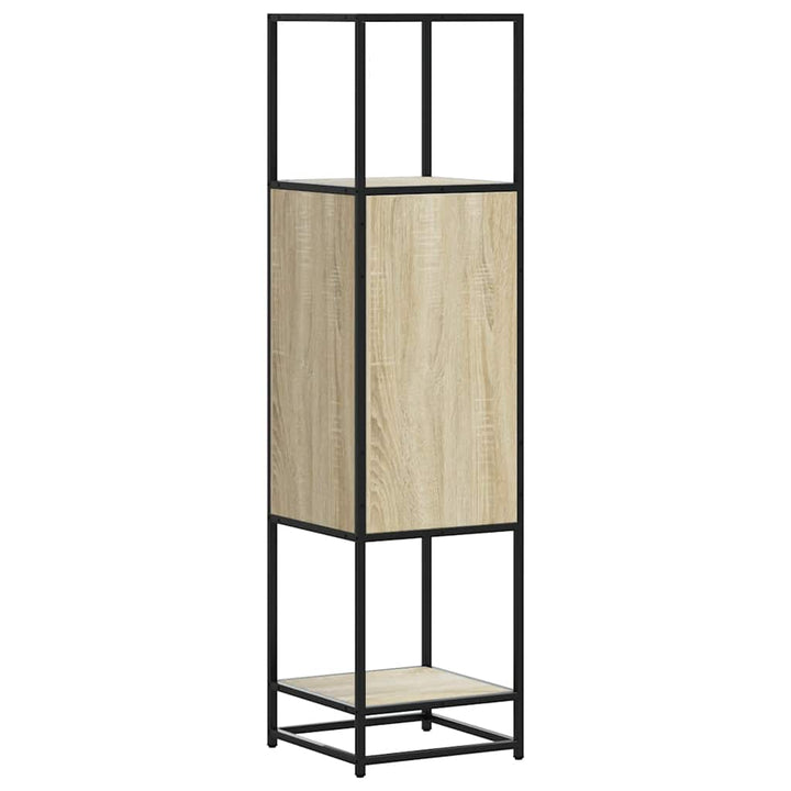 skab sonoma-eg 35,5x35x139 cm konstrueret træ og metal
