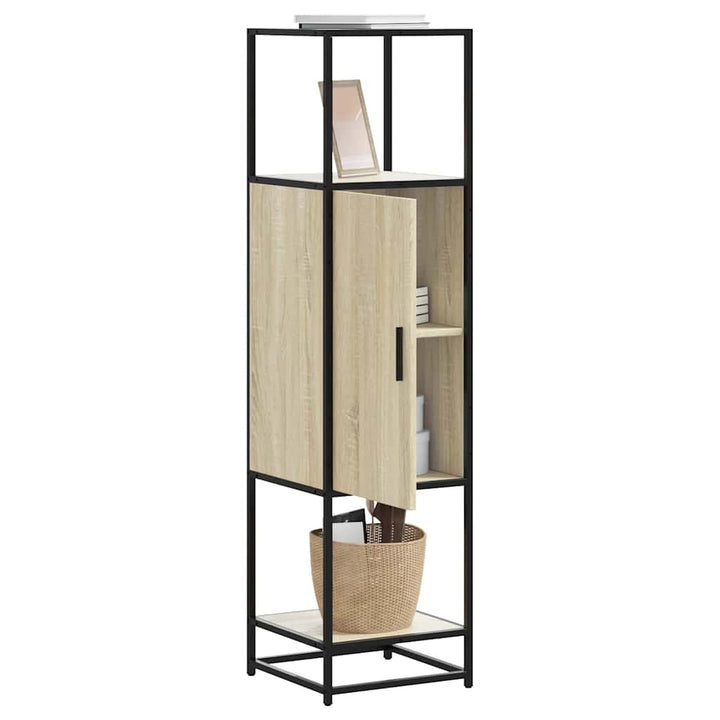 skab sonoma-eg 35,5x35x139 cm konstrueret træ og metal