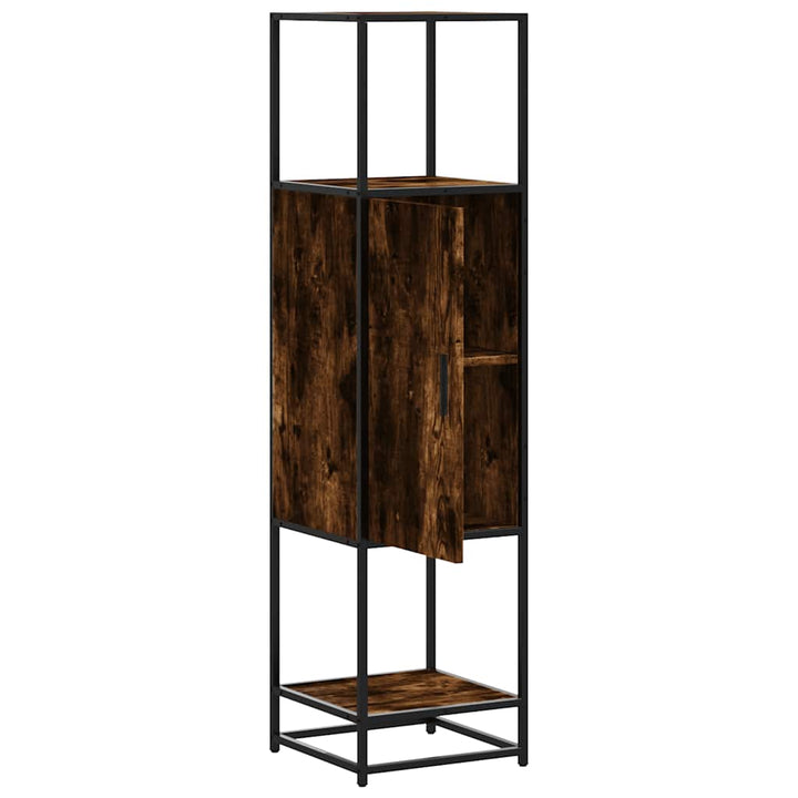 skab sonoma-eg 35,5x35x139 cm konstrueret træ og metal