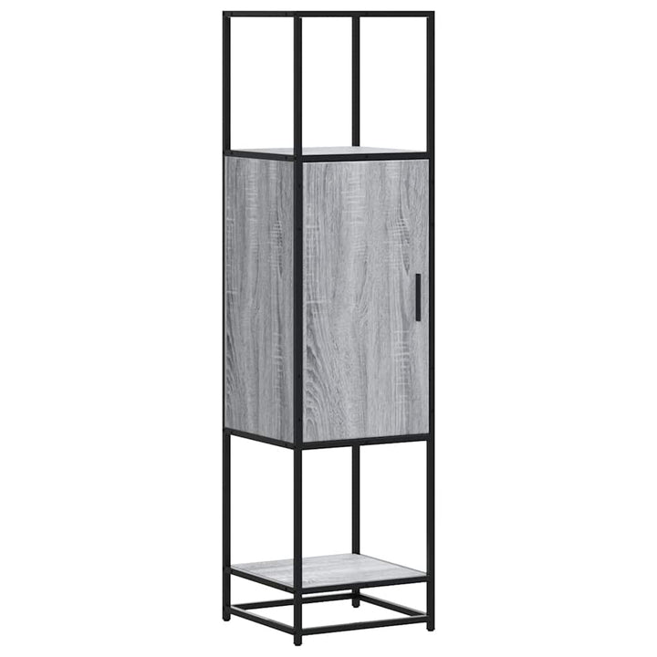 skab 35,5x35x139 cm konstrueret træ grå sonoma-eg og metal