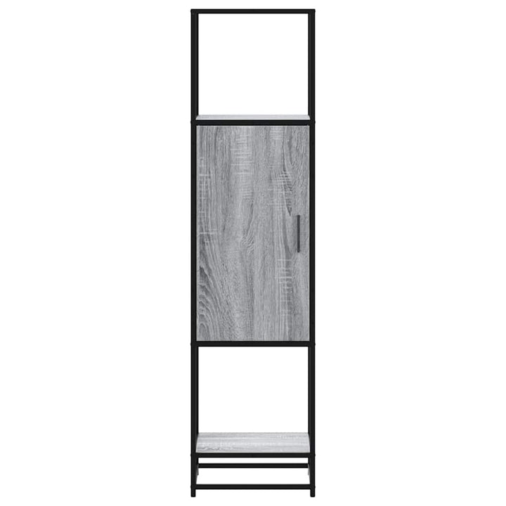 skab 35,5x35x139 cm konstrueret træ grå sonoma-eg og metal