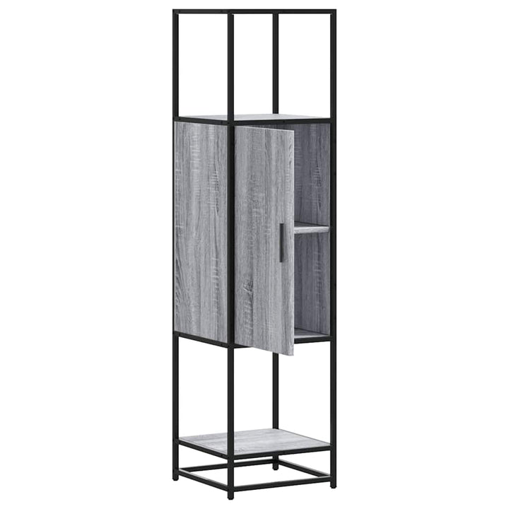 skab 35,5x35x139 cm konstrueret træ grå sonoma-eg og metal