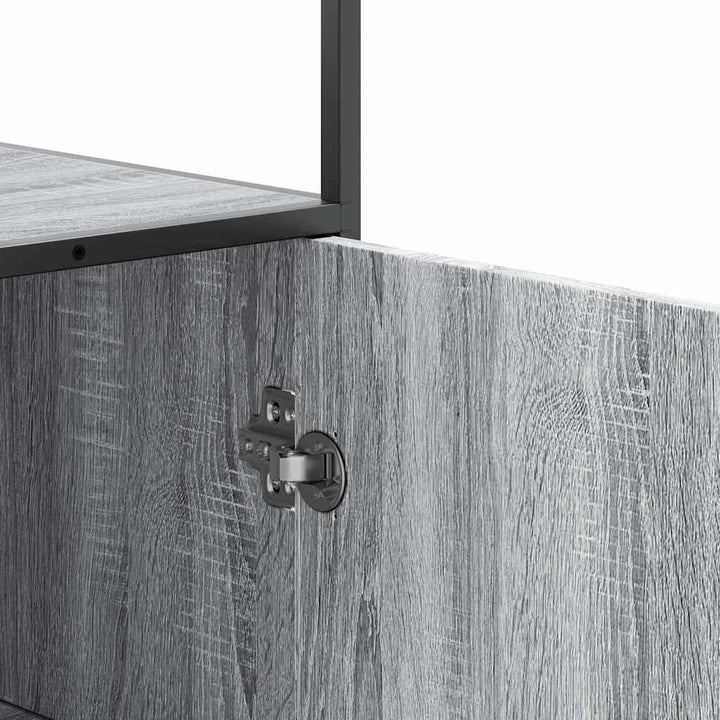 skab 35,5x35x139 cm konstrueret træ grå sonoma-eg og metal