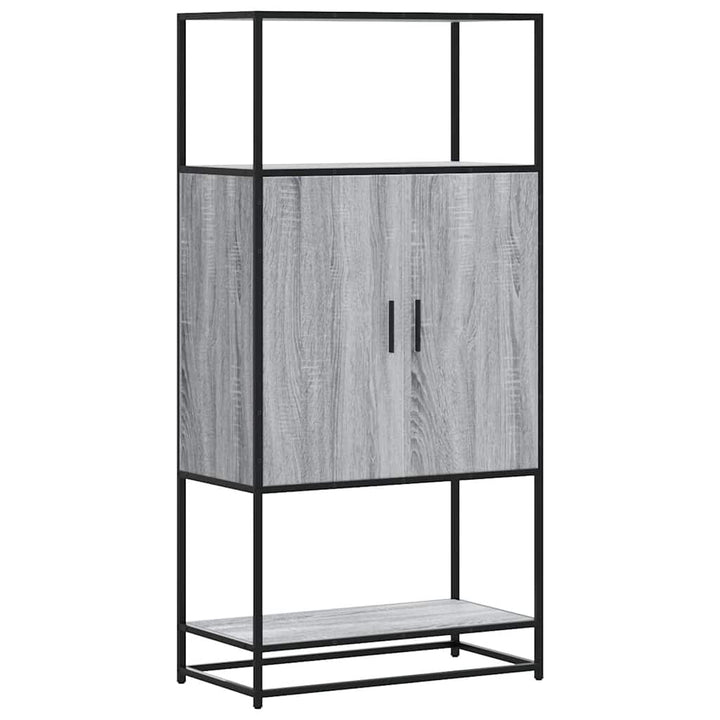 skab 68x35x139 cm konstrueret træ grå sonoma-eg og metal
