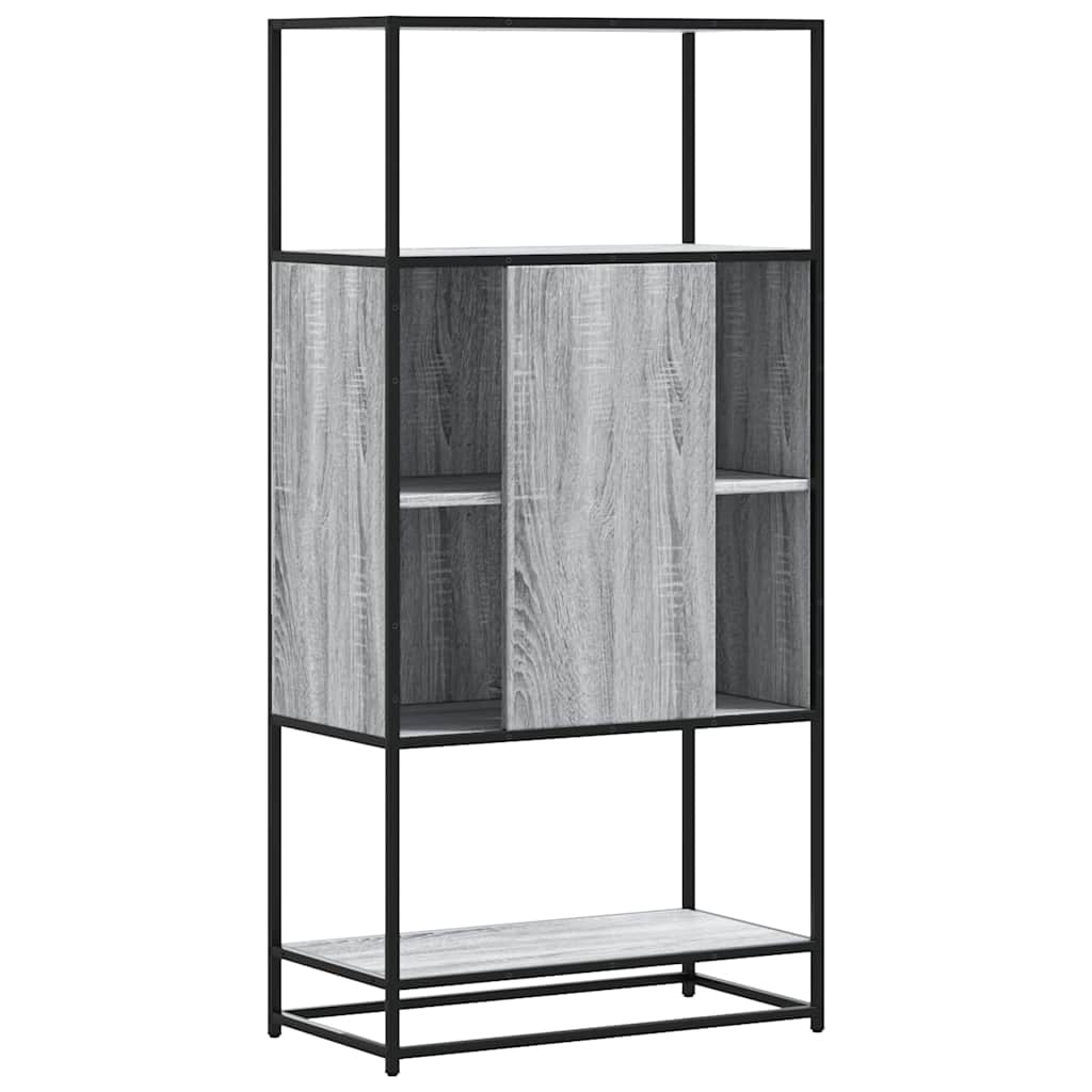 skab 68x35x139 cm konstrueret træ grå sonoma-eg og metal