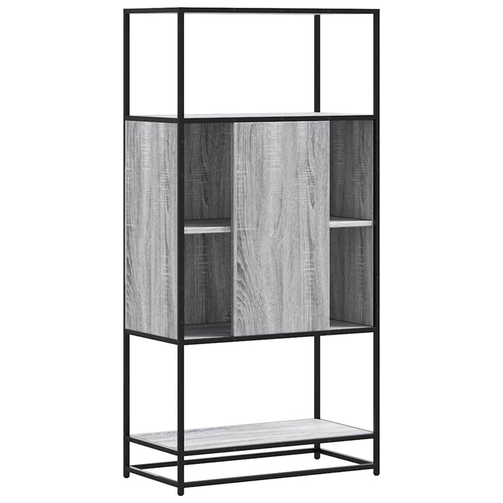 skab 68x35x139 cm konstrueret træ grå sonoma-eg og metal