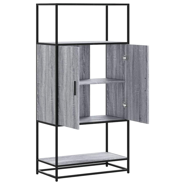 skab 68x35x139 cm konstrueret træ grå sonoma-eg og metal