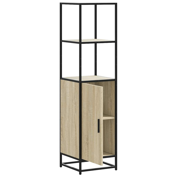 skab sonoma-eg 35,5x35x139 cm konstrueret træ og metal