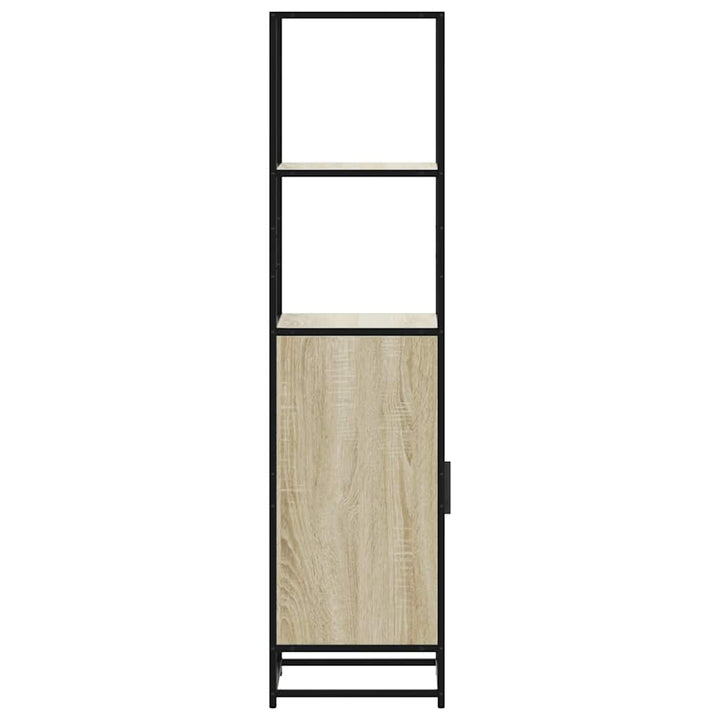 skab sonoma-eg 35,5x35x139 cm konstrueret træ og metal