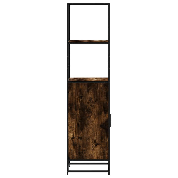 skab sonoma-eg 35,5x35x139 cm konstrueret træ og metal