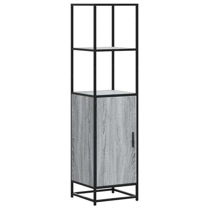 skab 35,5x35x139 cm konstrueret træ grå sonoma-eg og metal