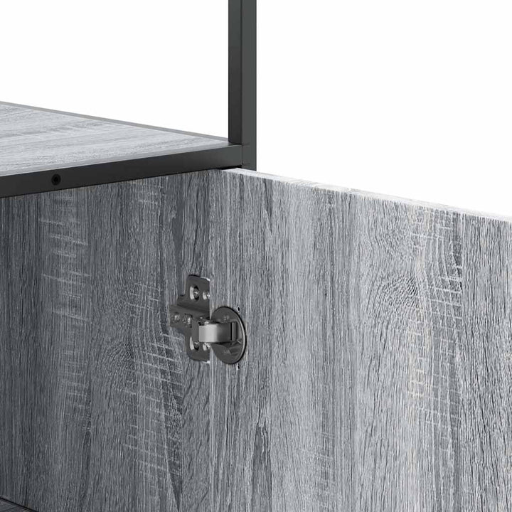 skab 35,5x35x139 cm konstrueret træ grå sonoma-eg og metal