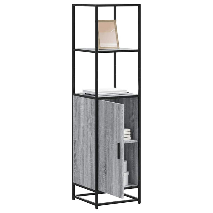 skab 35,5x35x139 cm konstrueret træ grå sonoma-eg og metal