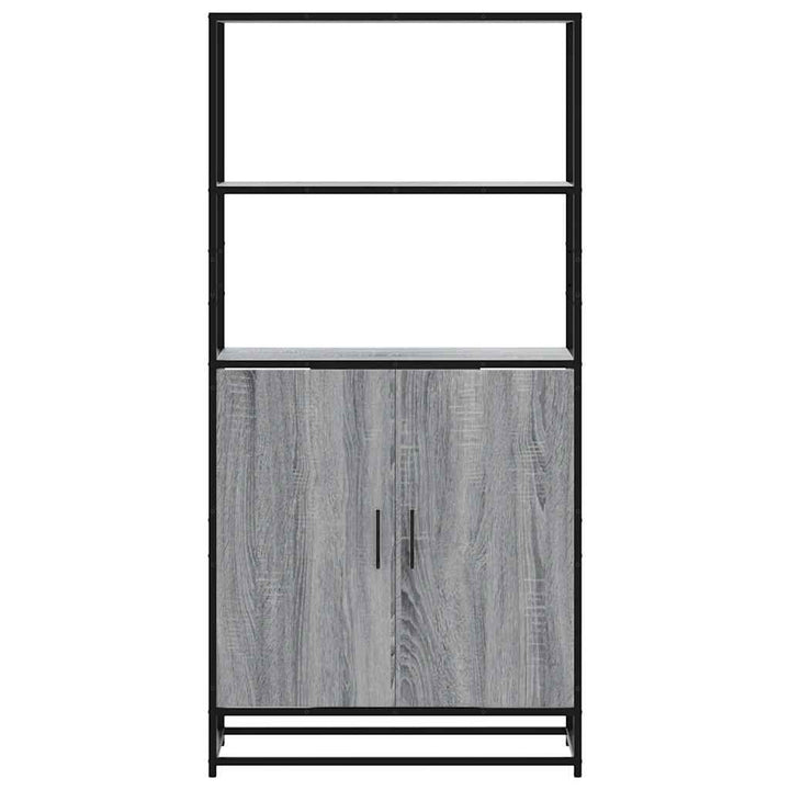 skab 68x35x139 cm konstrueret træ grå sonoma-eg og metal