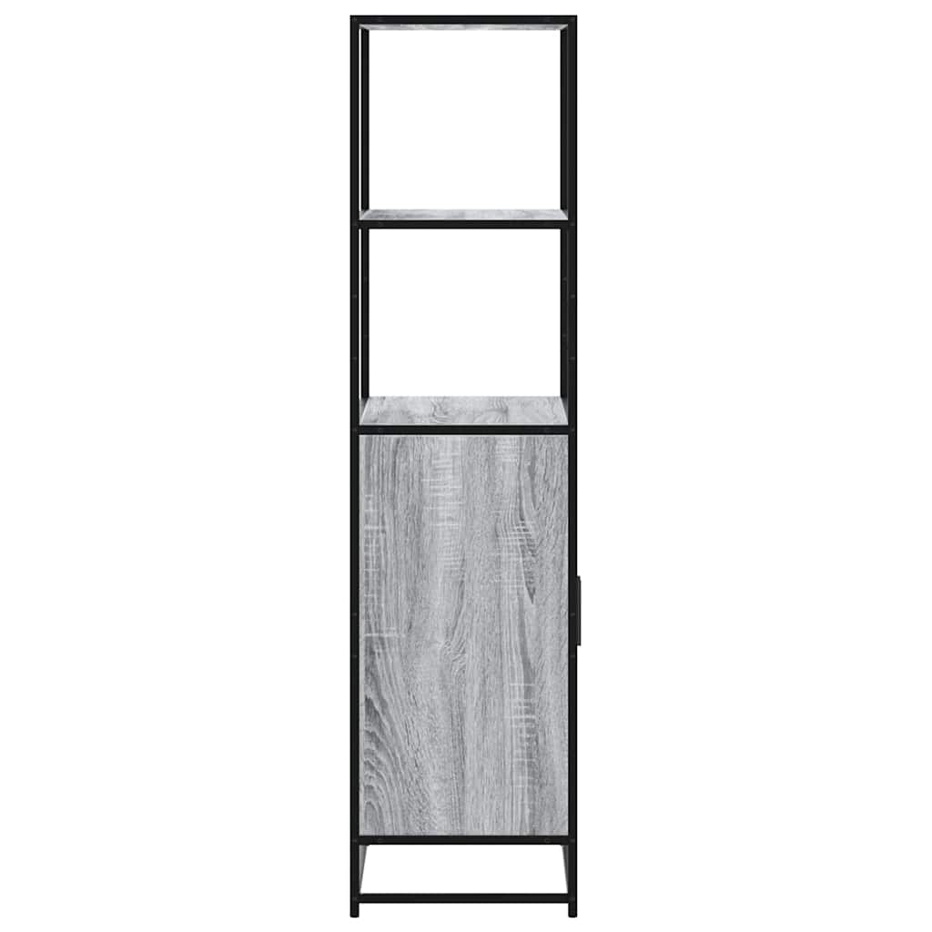 skab 68x35x139 cm konstrueret træ grå sonoma-eg og metal