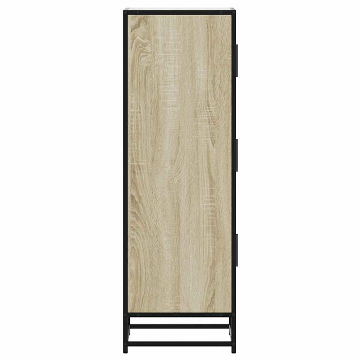 skab sonoma-eg 35,5x35x106,5 cm konstrueret træ og metal