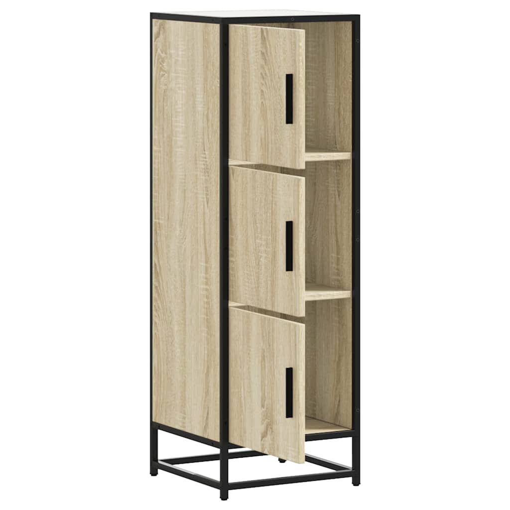 skab sonoma-eg 35,5x35x106,5 cm konstrueret træ og metal