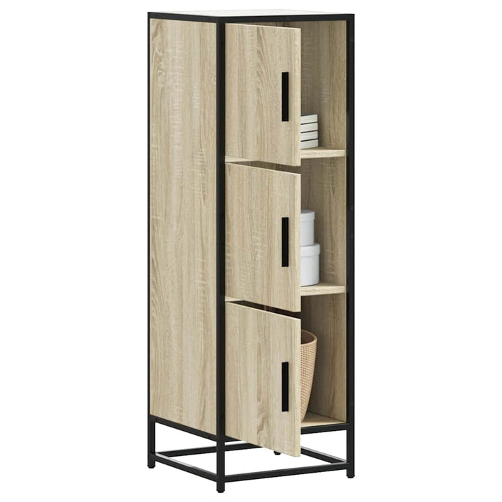 skab sonoma-eg 35,5x35x106,5 cm konstrueret træ og metal