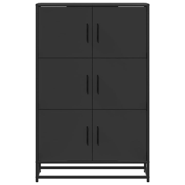 skab 68x35x106,5 cm konstrueret træ og metal sort