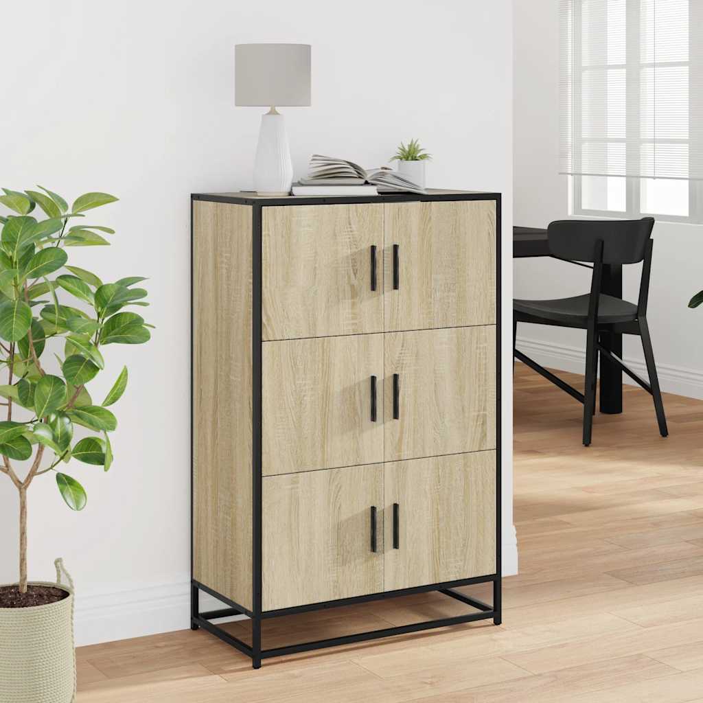 skab 68x35x106,5 cm konstrueret træ og metal sonoma-eg