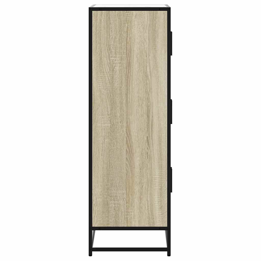 skab 68x35x106,5 cm konstrueret træ og metal sonoma-eg
