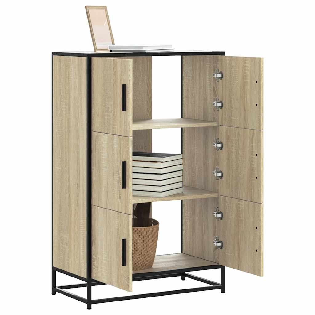skab 68x35x106,5 cm konstrueret træ og metal sonoma-eg