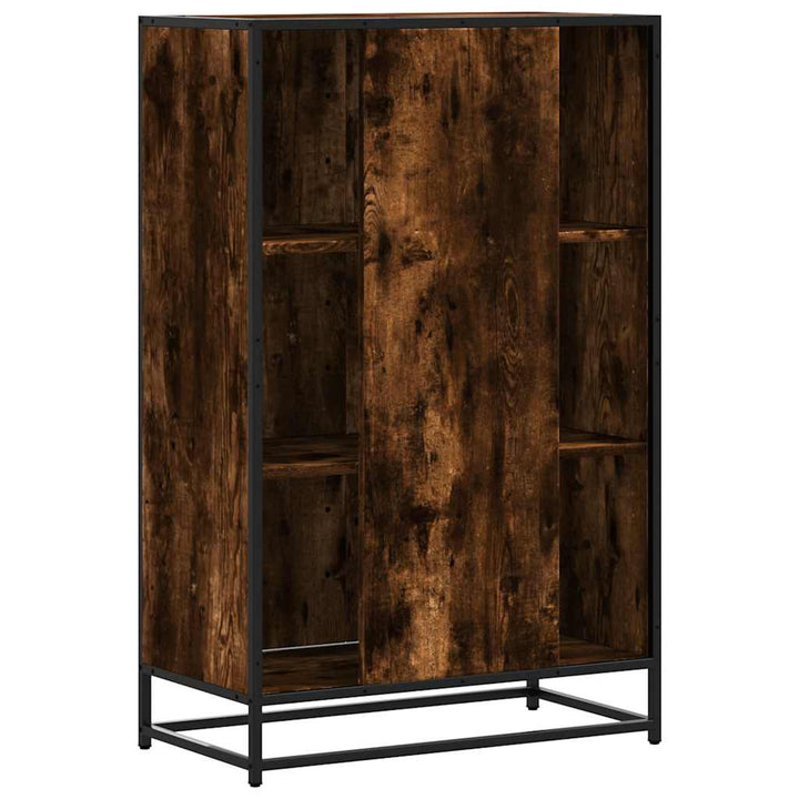 skab 68x35x106,5 cm konstrueret træ og metal røget egetræsfarve