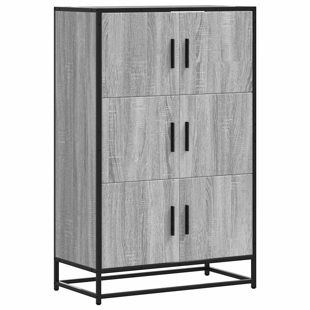 skab 68x35x106,5 cm konstrueret træ og metal grå sonoma-eg