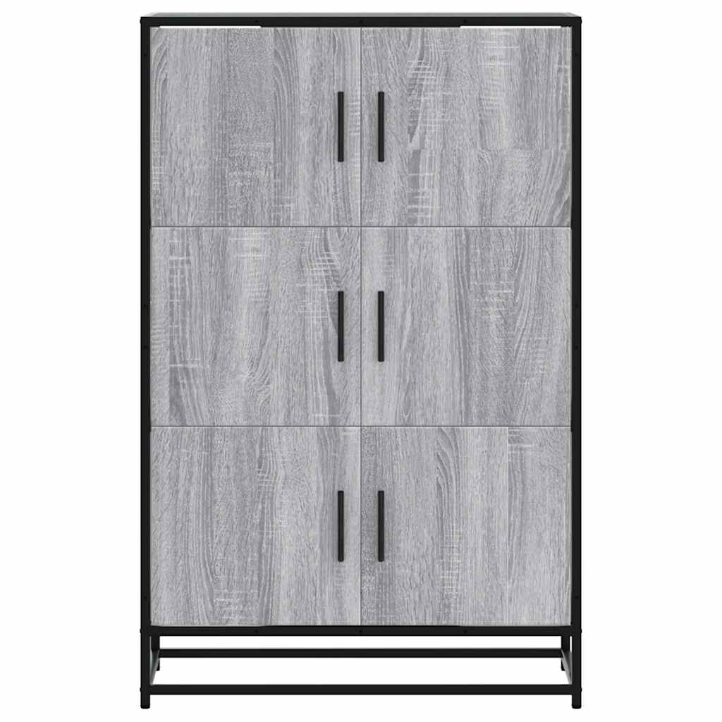 skab 68x35x106,5 cm konstrueret træ og metal grå sonoma-eg