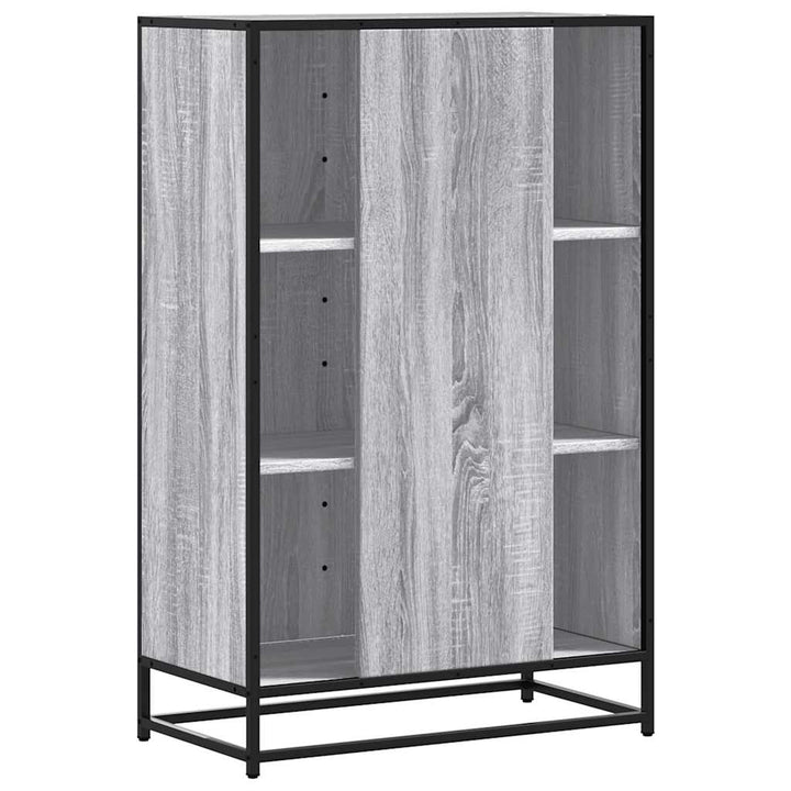 skab 68x35x106,5 cm konstrueret træ og metal grå sonoma-eg