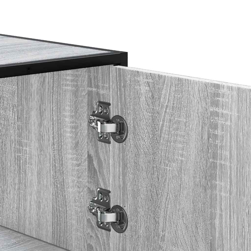 skab 68x35x106,5 cm konstrueret træ og metal grå sonoma-eg