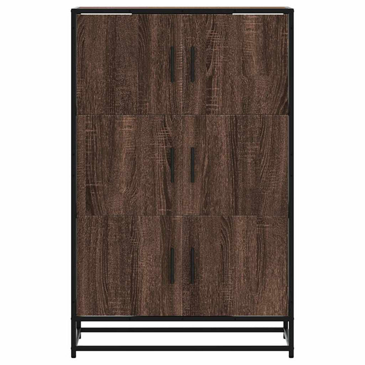 skab 68x35x106,5 cm konstrueret træ og metal brun egetræsfarve