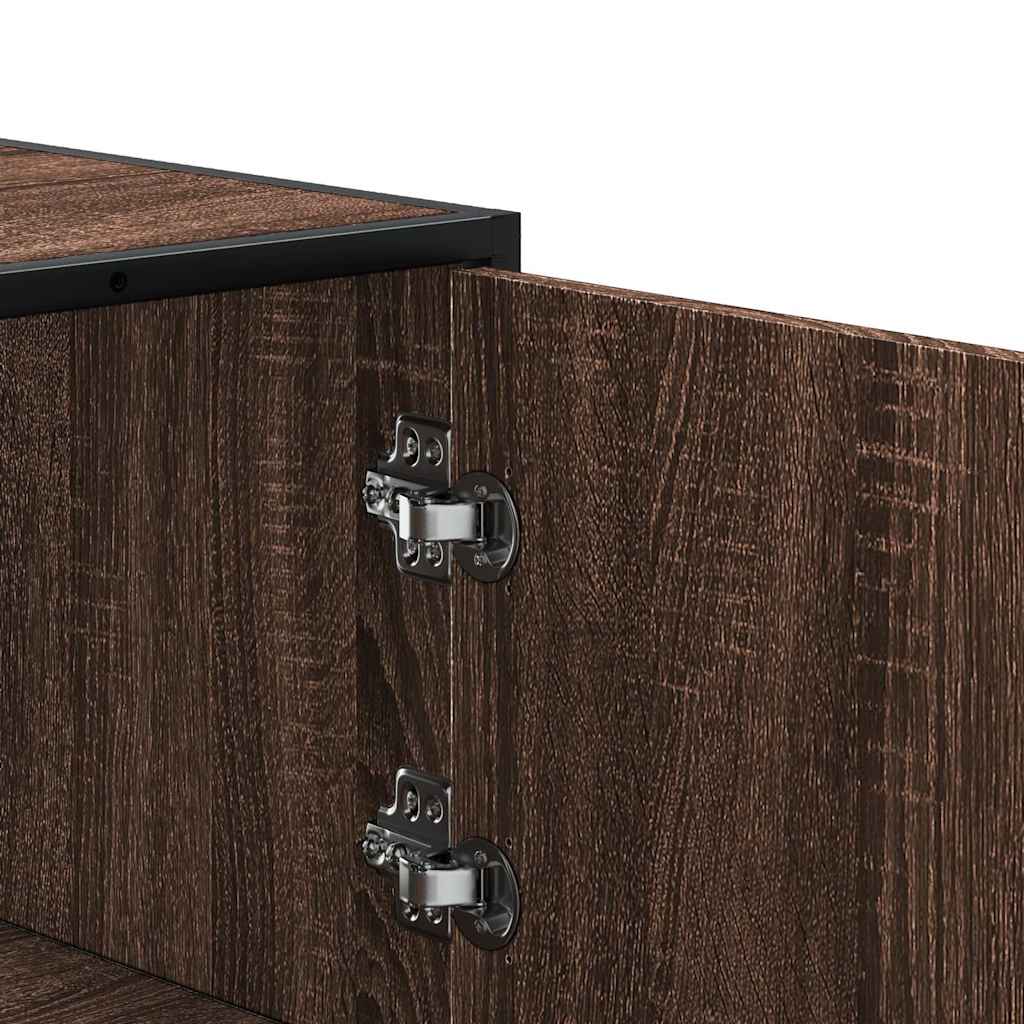 skab 68x35x106,5 cm konstrueret træ og metal brun egetræsfarve