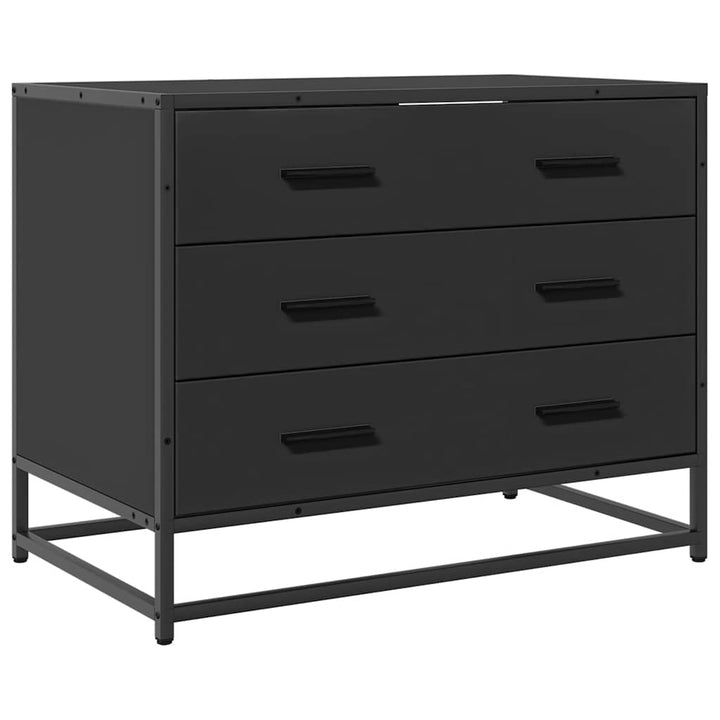 skuffeskab 70x41x56 cm konstrueret træ sort