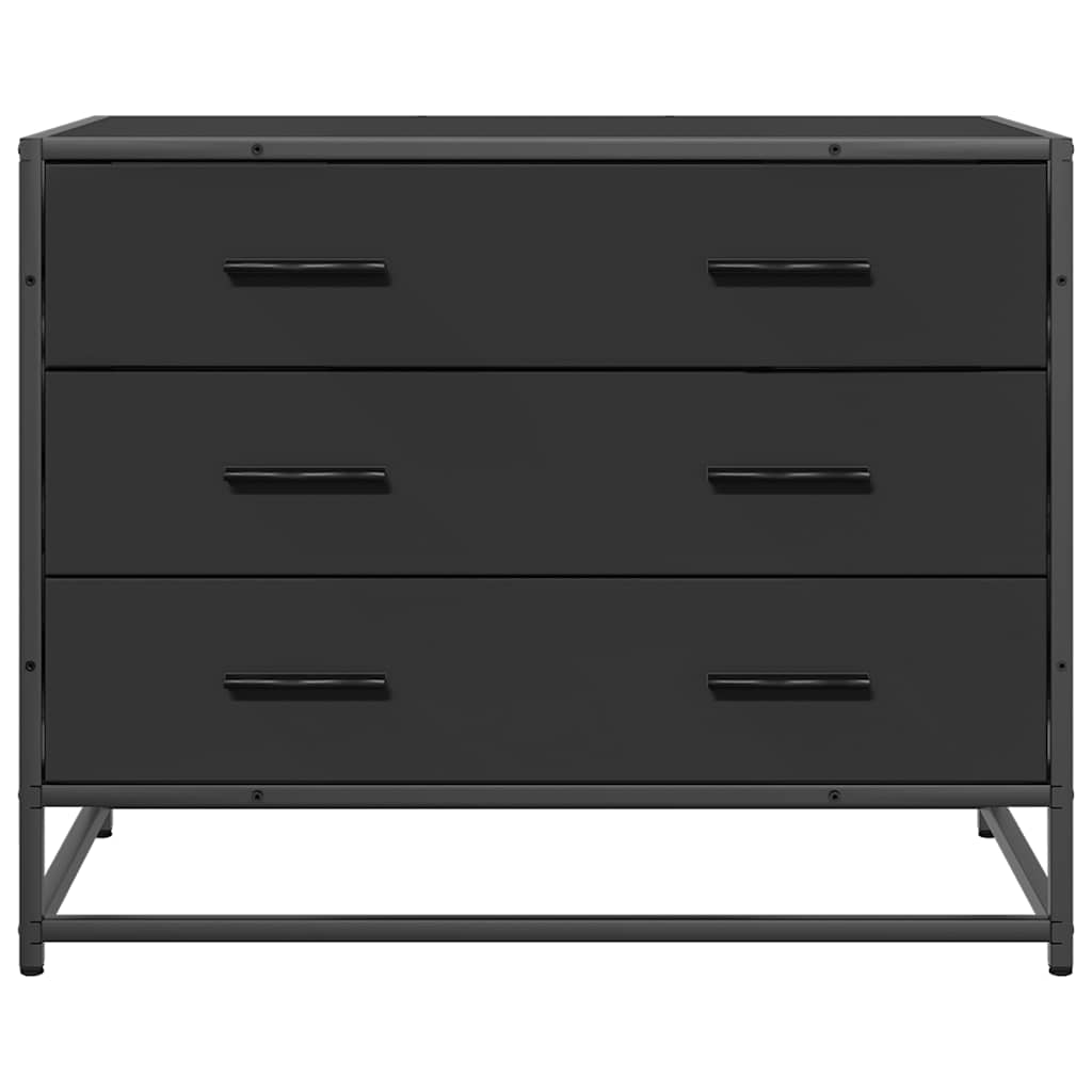 skuffeskab 70x41x56 cm konstrueret træ sort