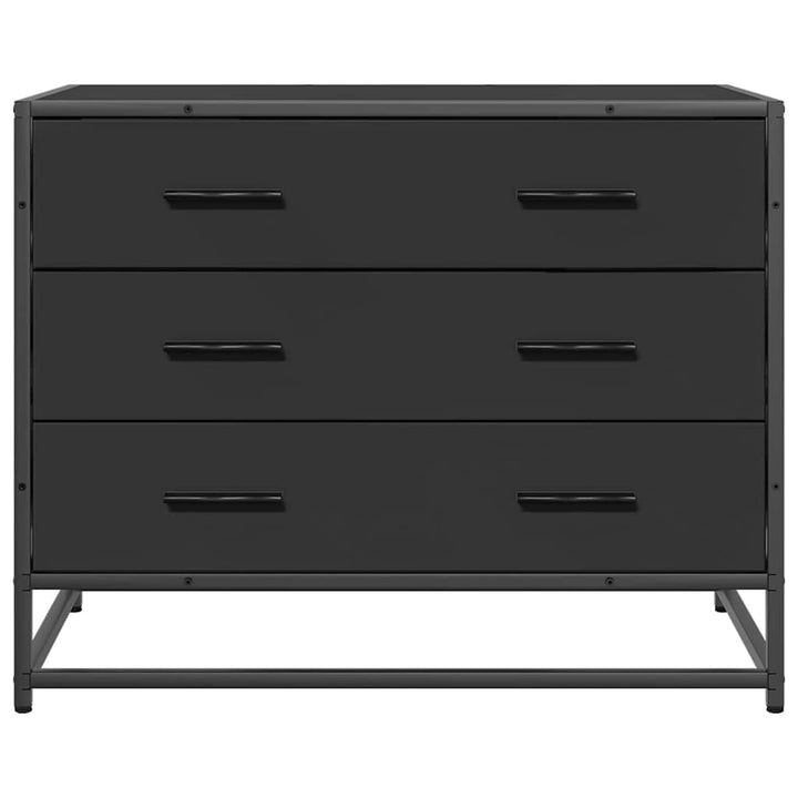 skuffeskab 70x41x56 cm konstrueret træ sort
