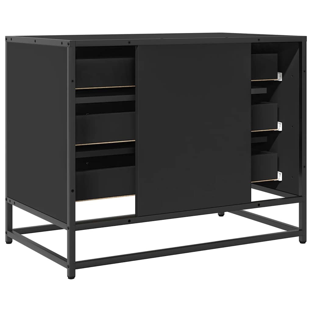 skuffeskab 70x41x56 cm konstrueret træ sort