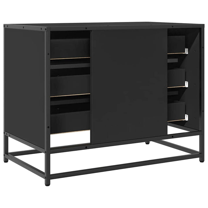 skuffeskab 70x41x56 cm konstrueret træ sort