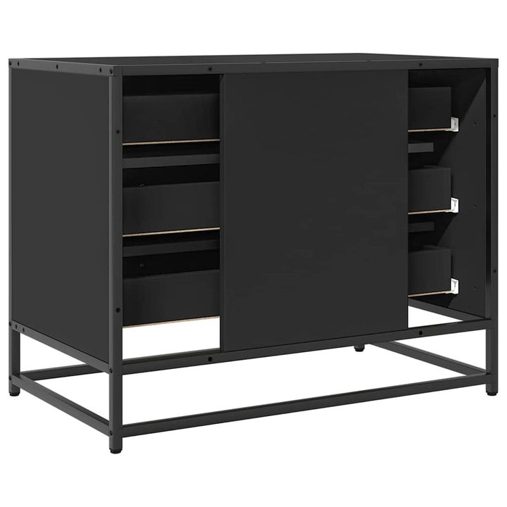 skuffeskab 70x41x56 cm konstrueret træ sort