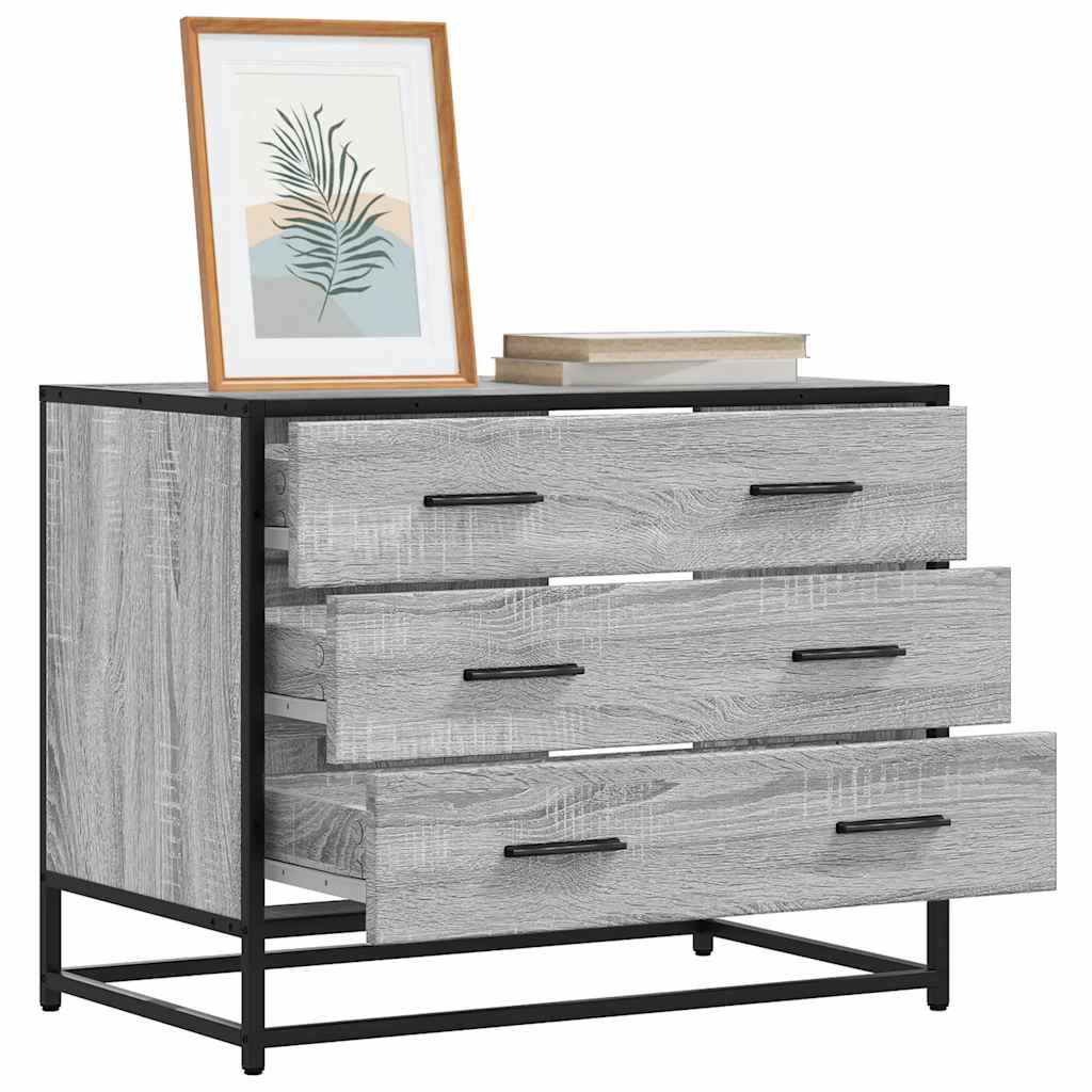 kommode 70x41x56 cm konstrueret træ grå sonoma-eg