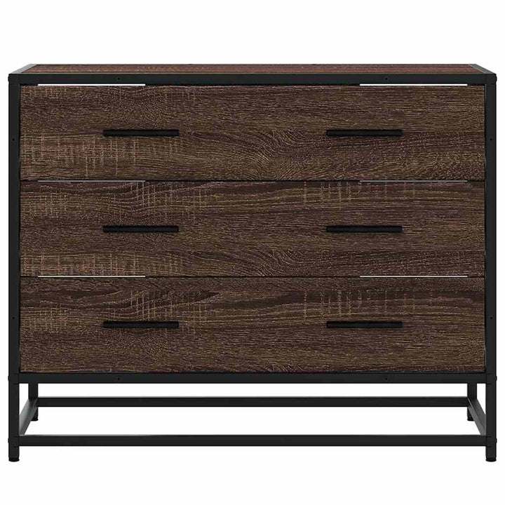 kommode 70x41x56 cm konstrueret træ brun egetræsfarve